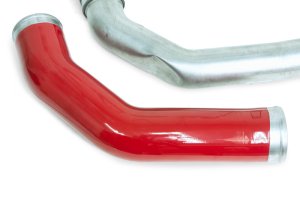 Dodge Ram Boost Tube Upgrade Kit - Banks Power - OEM left and right side boost tubes with constant diameter mandrel bent - Red powder-coated - `13-`18